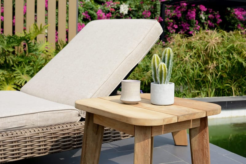 Barbados Utebord Loungebord Utomhus 50 cm Teak Trä - Ljusbrun - Utemöbler - Utebord & trädgårdsbord - Cafebord