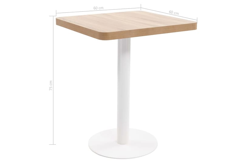 Bistrobord ljusbrun 60X60 cm MDF - Brun - Cafebord - Balkongbord
