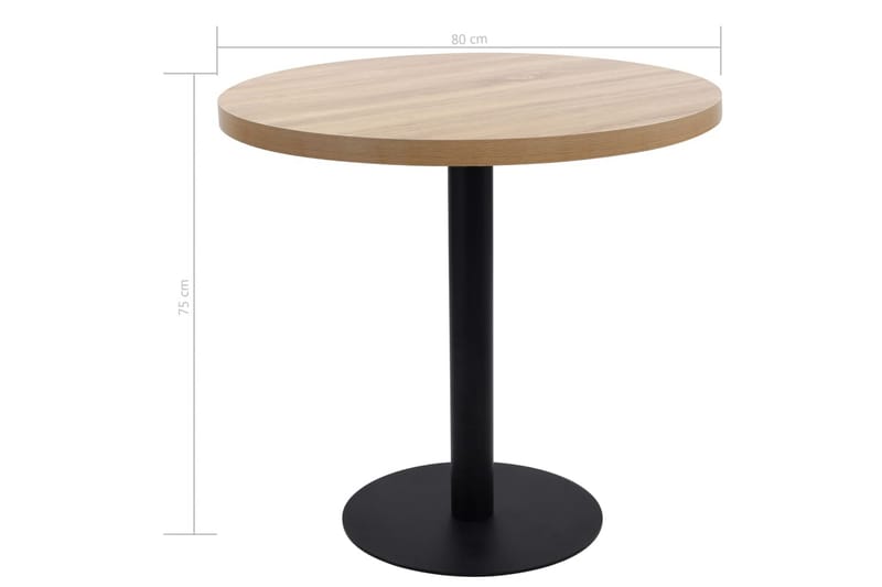 Bistrobord ljusbrun 80 cm MDF - Brun - Cafebord - Balkongbord
