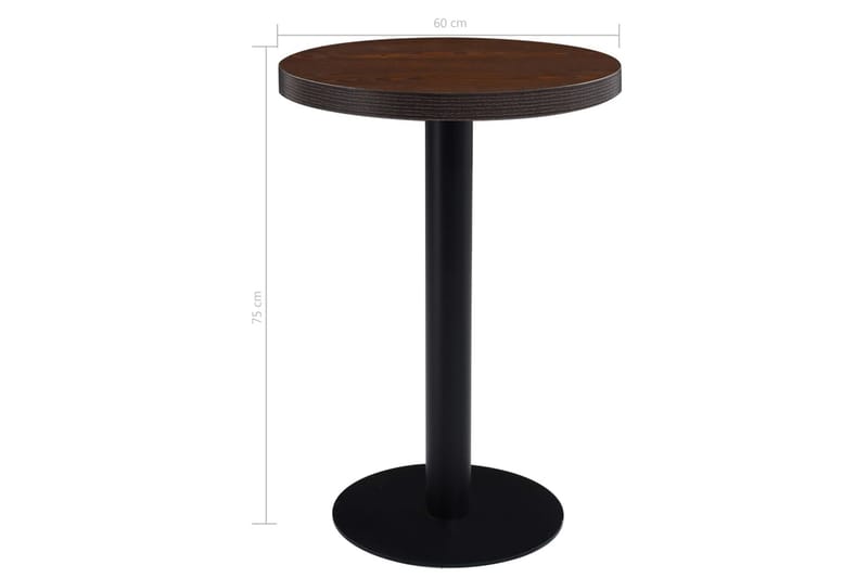 Bistrobord mörkbrun 60 cm MDF - Brun - Cafebord - Balkongbord