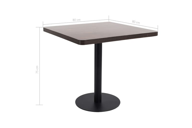 Bistrobord mörkbrun 80X80 cm MDF - Brun - Cafebord - Balkongbord
