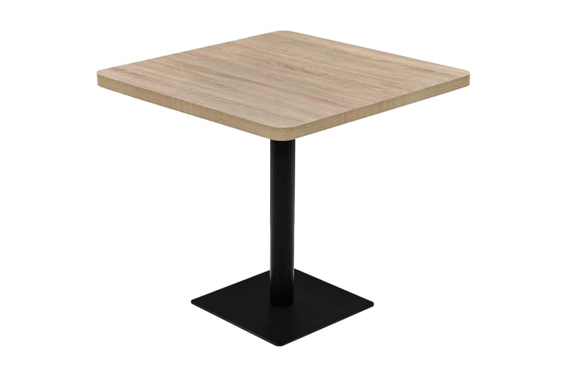 Bistrobord MDF och stål fyrkantigt 80x80x75 cm ekfärgad - Beige - Balkongbord - Cafebord