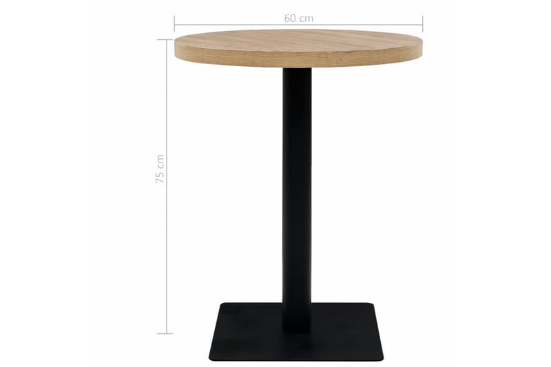 Bistrobord MDF och stål rund 60x75 cm ekfärgad - Beige - Utemöbler - Utebord & trädgårdsbord - Cafebord