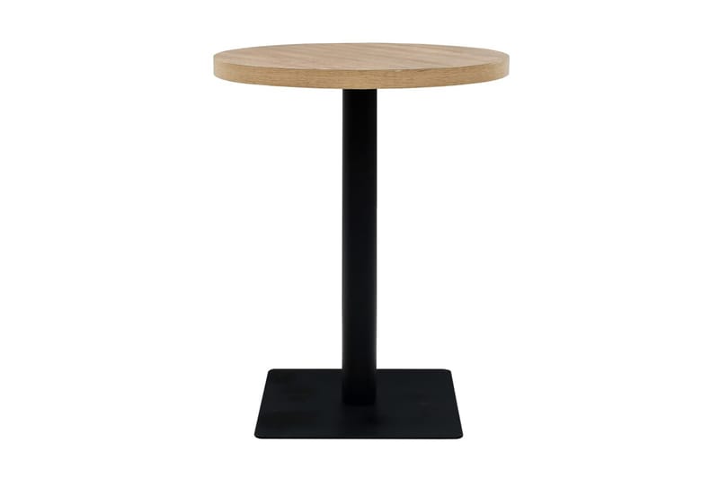 Bistrobord MDF och stål rund 60x75 cm ekfärgad - Beige - Balkongbord - Cafebord
