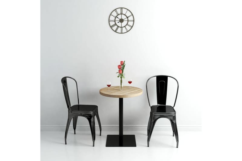 Bistrobord MDF och stål rund 60x75 cm ekfärgad - Beige - Utemöbler - Utebord & trädgårdsbord - Cafebord