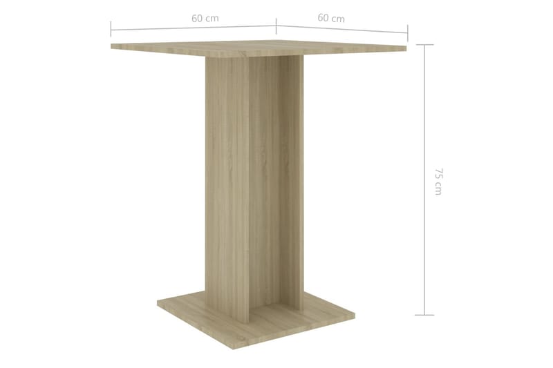 Bistrobord sonoma-ek 60x60x75 cm spånskiva - Brun - Utemöbler - Utebord & trädgårdsbord - Cafebord