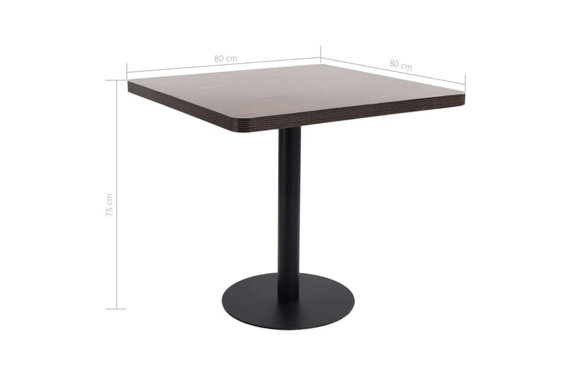 Bistrobord Utomhus 80 cm Mörk Trä - Brun - Utemöbler - Utebord & trädgårdsbord - Cafebord
