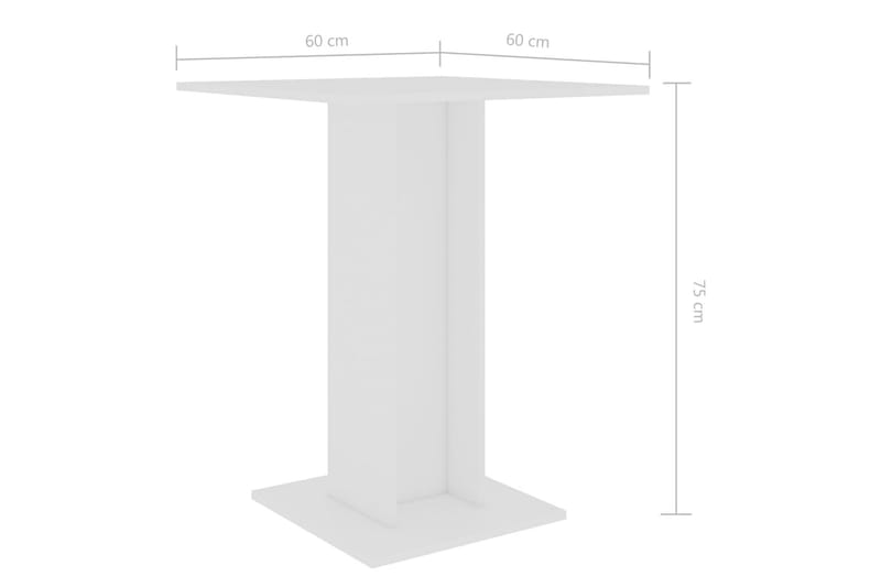 Bistrobord vit 60x60x75 cm spånskiva - Vit - Utemöbler - Utebord & trädgårdsbord - Cafebord