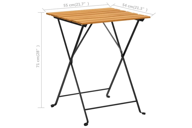 Cafébord 55x54x71 cm massivt akaciaträ - Brun - Utemöbler - Utebord & trädgårdsbord - Cafebord