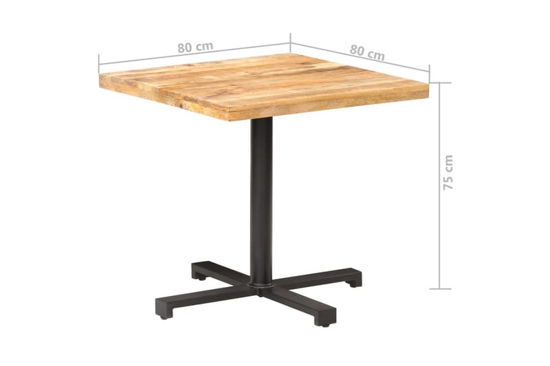 Cafébord fyrkantigt 80x80x75 cm grovt mangoträ - Brun - Cafebord - Balkongbord