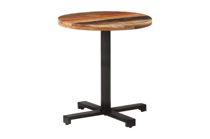 Cafébord runt 70x75 cm massivt återvunnet trä - Brun - Balkongbord - Cafebord