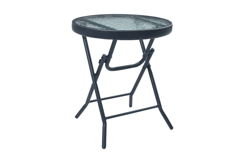 Cafébord svart 40x46 cm stål och glas - Svart - Balkongbord - Cafebord