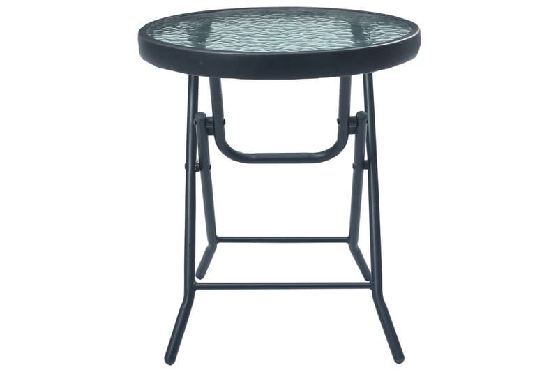 Cafébord svart 40x46 cm stål och glas - Svart - Cafebord - Balkongbord
