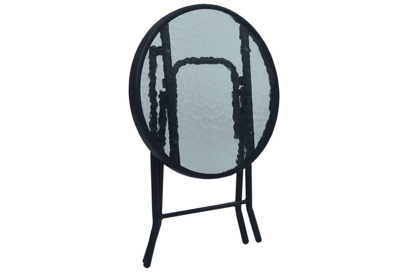 Cafébord svart 40x46 cm stål och glas - Svart - Cafebord - Balkongbord
