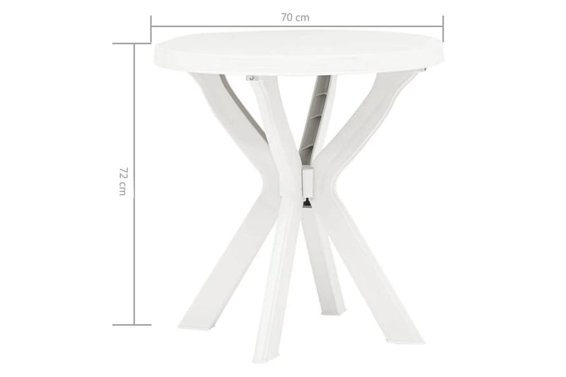 Cafébord vit Ã˜70 cm plast - Vit - Cafebord - Balkongbord