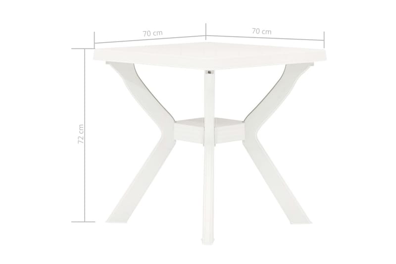 Cafébord vit 70x70x72 cm plast - Vit - Utemöbler - Utebord & trädgårdsbord - Cafebord