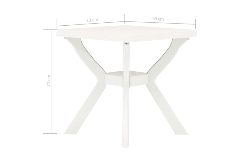 Cafébord vit 70x70x72 cm plast - Vit - Cafebord - Balkongbord