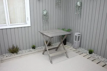 Edilma Hopfällbart Klappbord Cafébord och Utebord 65 cm Furu - Grå - Utemöbler - Utebord & trädgårdsbord - Cafebord
