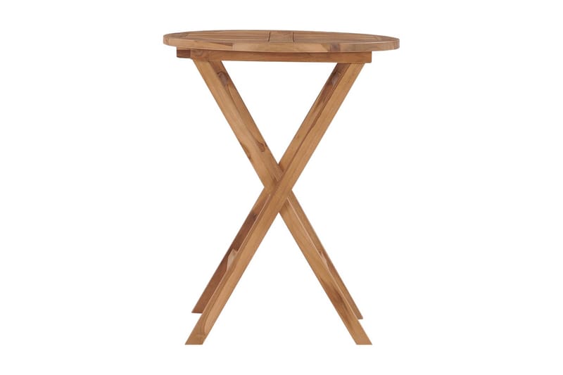 Hopfällbart trädgårdsbord 60 cm massivt teakträ - Brun - Cafebord - Balkongbord