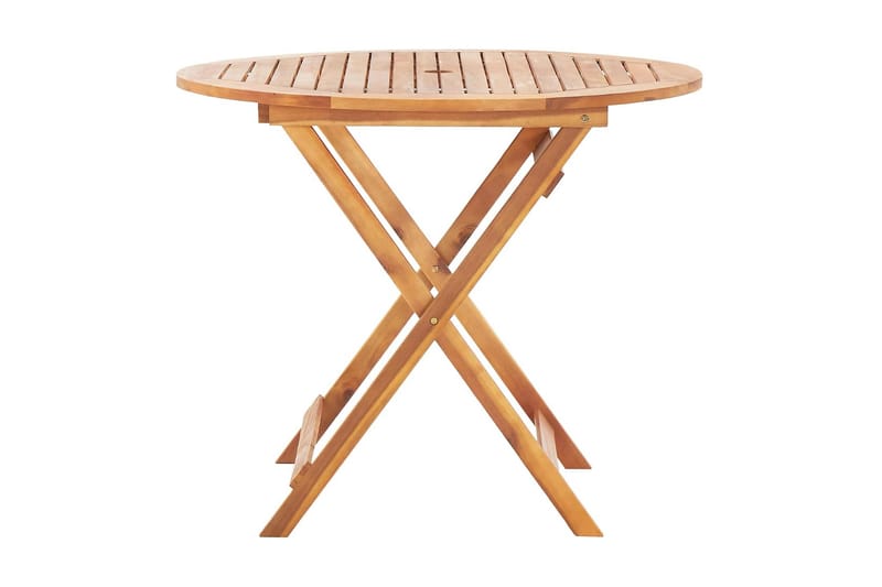 Hopfällbart trädgårdsbord 90x75 cm massivt akaciaträ - Brun - Cafebord - Balkongbord