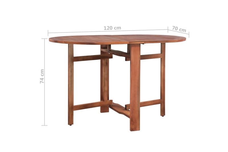 Hopfällbart Trädgårdsbord och Matbord Utomhus 120 cm Trä - Brun - Utemöbler - Utebord & trädgårdsbord - Cafebord