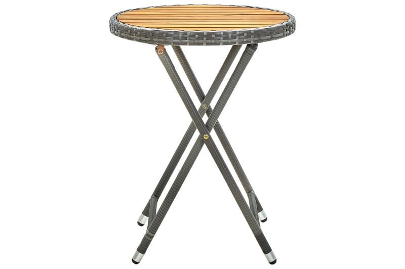 Litet Cafébord och Kaffebord 60 cm Konstrotting Trä Akacia - Grå - Utemöbler - Utebord & trädgårdsbord - Cafebord