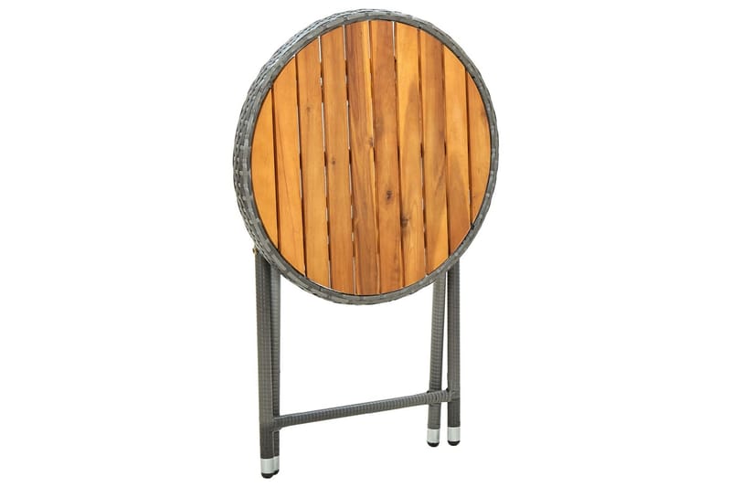 Litet Cafébord och Kaffebord 60 cm Konstrotting Trä Akacia - Grå - Utemöbler - Utebord & trädgårdsbord - Cafebord