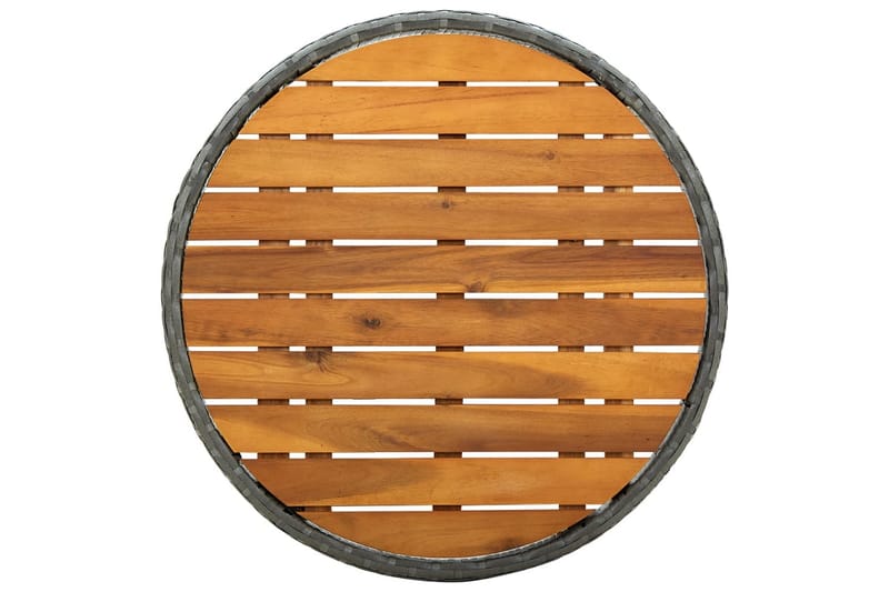 Litet Cafébord och Kaffebord 60 cm Konstrotting Trä Akacia - Grå - Utemöbler - Utebord & trädgårdsbord - Cafebord