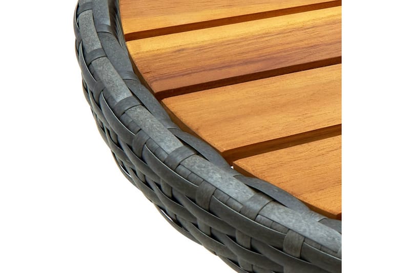 Litet Cafébord och Kaffebord 60 cm Konstrotting Trä Akacia - Grå - Utemöbler - Utebord & trädgårdsbord - Cafebord