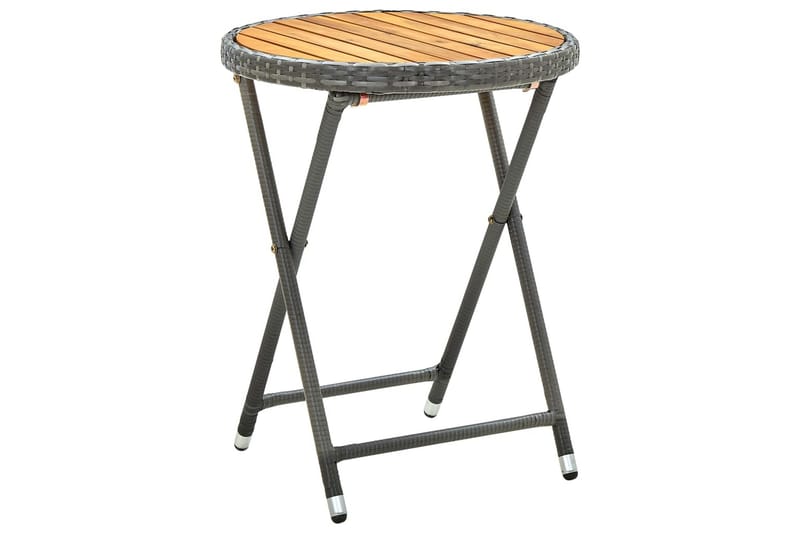 Litet Cafébord och Kaffebord 60 cm Konstrotting Trä Akacia - Grå - Utemöbler - Utebord & trädgårdsbord - Cafebord