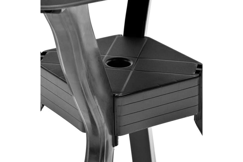 Litet Cafébord och Kaffebord Utomhus 70 cm Plast - Grå - Utemöbler - Utebord & trädgårdsbord - Cafebord