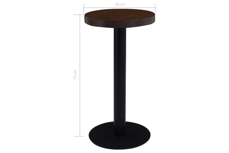 Litet Runt Bistrobord och Cafébord Utomhus 40 cm Trä - Brun - Utemöbler - Utebord & trädgårdsbord - Cafebord