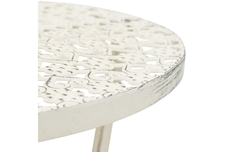 Litet Runt Cafébord och Bistrobord Utomhus 40 cm Metall - Vit - Utemöbler - Utebord & trädgårdsbord - Cafebord