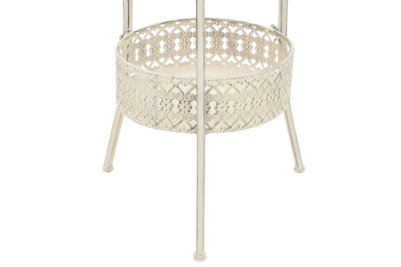 Litet Runt Cafébord och Bistrobord Utomhus 40 cm Metall - Vit - Utemöbler - Utebord & trädgårdsbord - Cafebord