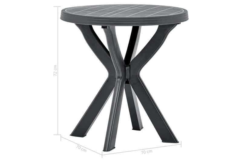 Litet Runt Cafébord och Kaffebord 70 cm Plast - Grå - Utemöbler - Utebord & trädgårdsbord - Cafebord