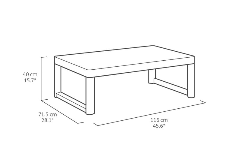 Lyon Cafébord 116 cm Antracit - Keter - Cafebord - Balkongbord