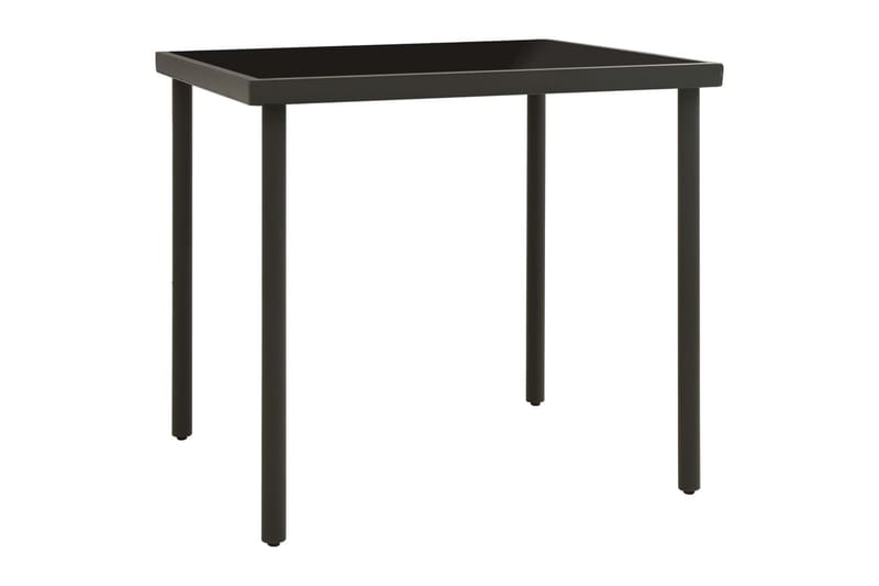 Matbord för trädgården antracit 80x80x72 cm glas och stål - Grå - Cafebord - Balkongbord