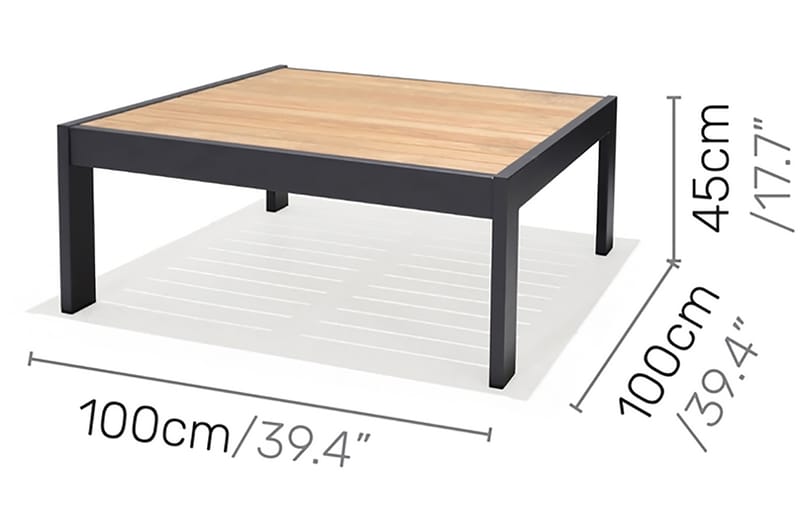 Palau Cafébord 103 cm - Trä/Grå - Cafebord - Balkongbord