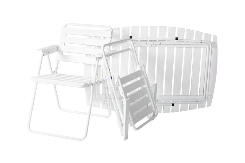 Retro Cafébord Utomhus 120 cm Trä - Vit - Utemöbler - Utebord & trädgårdsbord - Cafebord