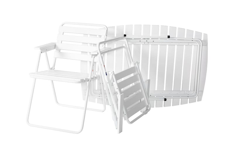 Retro Cafébord Utomhus 120 cm Trä - Vit - Utemöbler - Utebord & trädgårdsbord - Cafebord