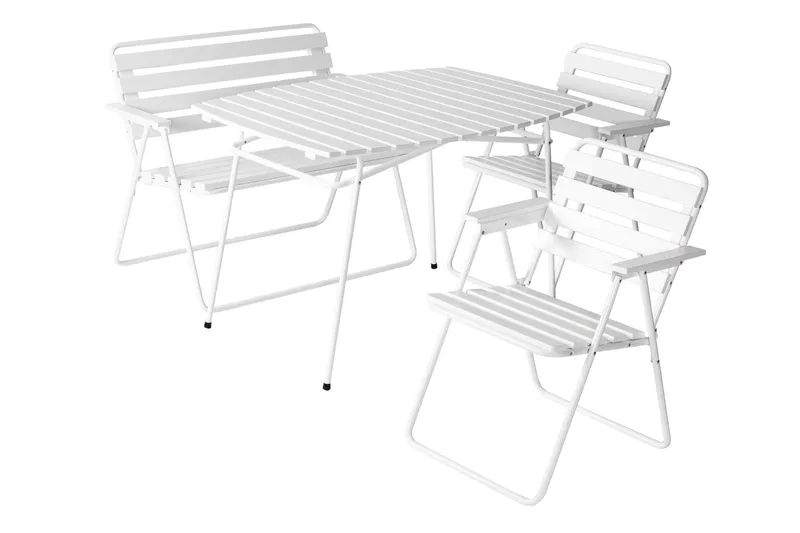 Retro Cafébord Utomhus 120 cm Trä - Vit - Utemöbler - Utebord & trädgårdsbord - Cafebord