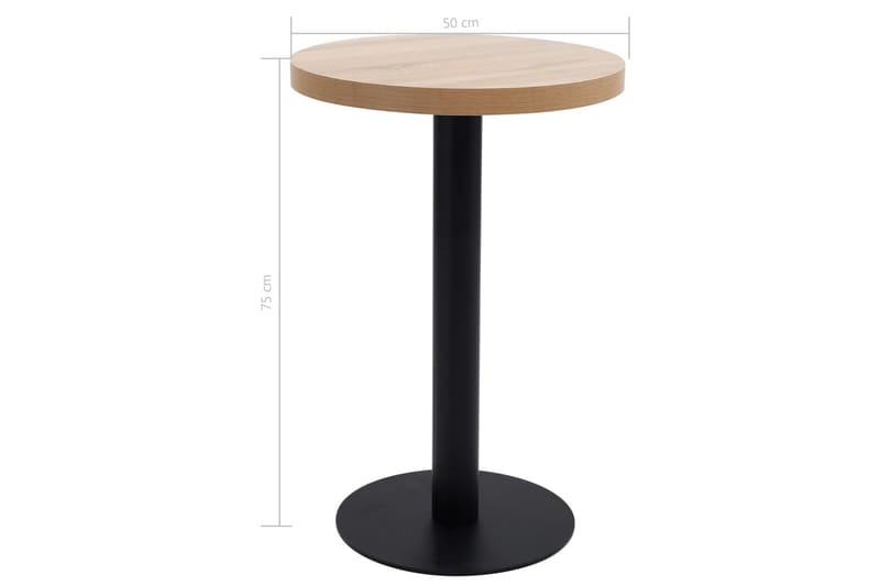 Runt Bistrobord och Cafébord Utomhus 50 cm Ljust Trä - Brun - Utemöbler - Utebord & trädgårdsbord - Cafebord