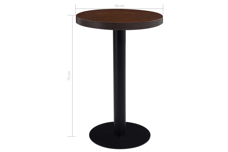 Runt Bistrobord och Cafébord Utomhus 50 cm Mörk Trä - Brun - Utemöbler - Utebord & trädgårdsbord - Cafebord