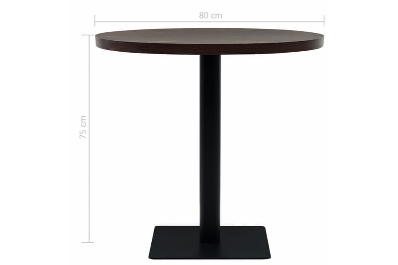 Runt Bistrobord och Cafébord Utomhus 80 cm Trä - Brun - Utemöbler - Utebord & trädgårdsbord - Cafebord