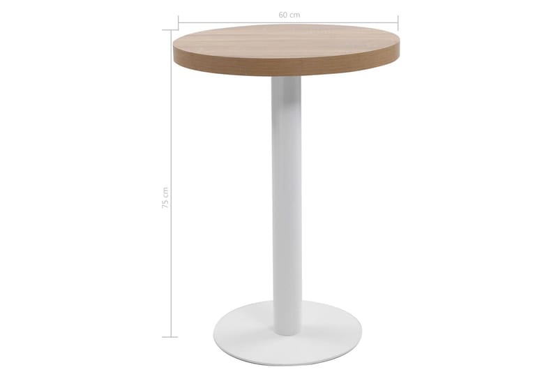 Runt Bistrobord Utomhus 60 cm Ljust Trä - Brun - Utemöbler - Utebord & trädgårdsbord - Cafebord