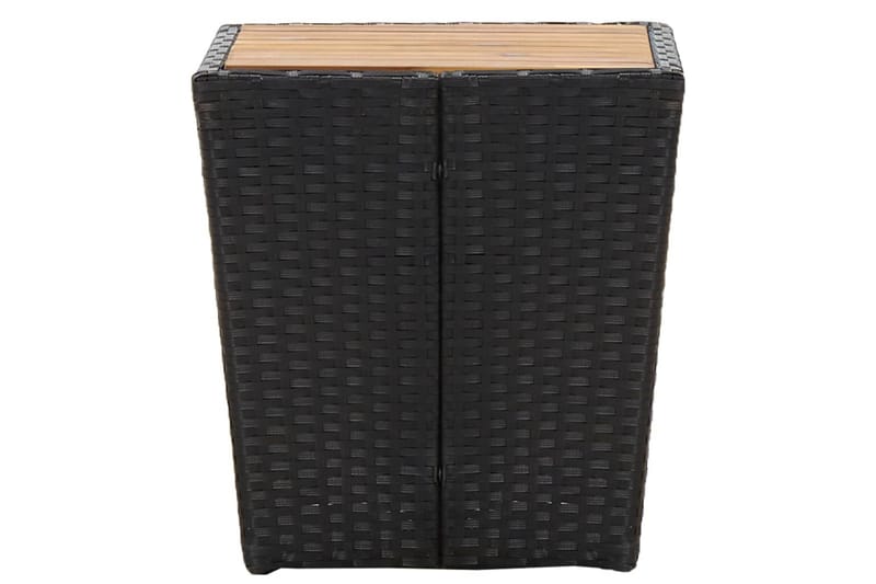 Tebord svart 41,5x41,5x43 cm konstrotting och massivt akacia - Svart - Cafebord - Balkongbord