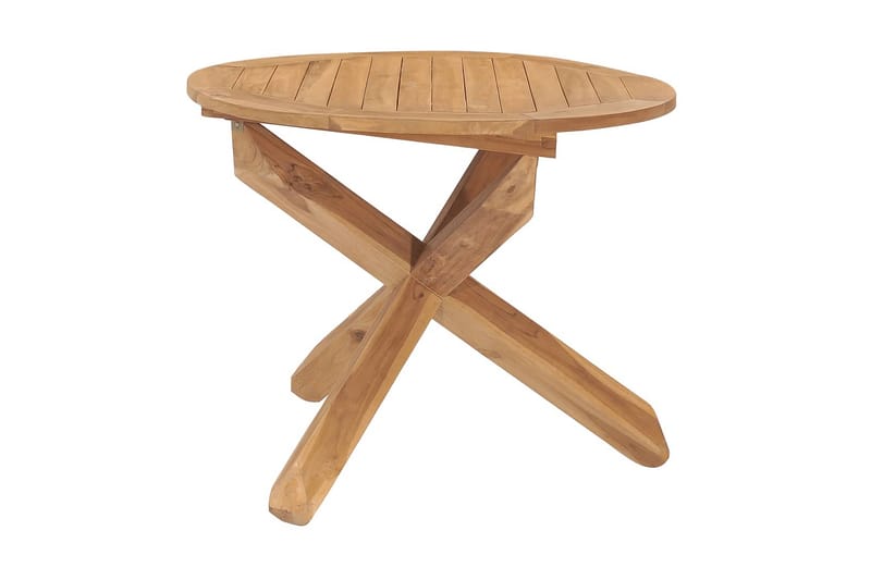 Trädgårdsbord Ã˜90x75 cm massiv teak - Brun - Balkongbord - Cafebord
