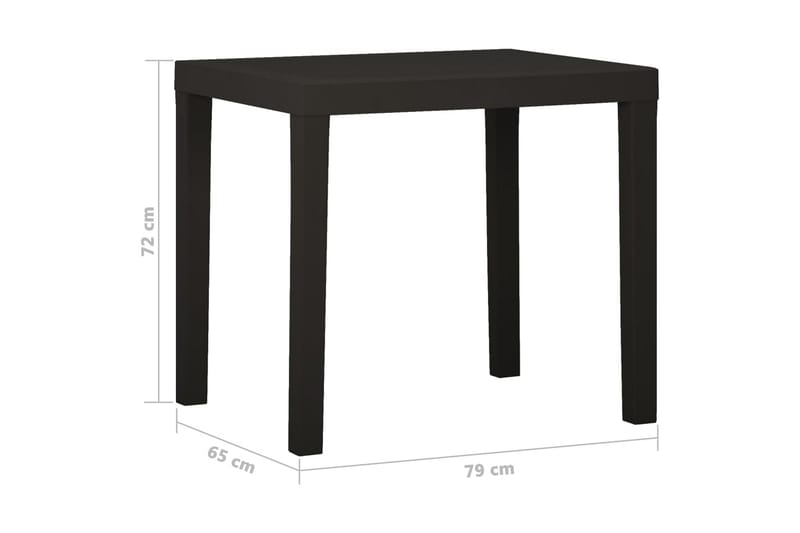 Trädgårdsbord antracit 79x65x72 cm plast - Grå - Cafebord - Balkongbord