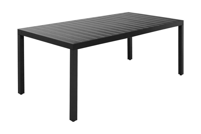 Trädgårdsbord svart 185x90x74 cm aluminium och WPC - Svart - Matbord utomhus