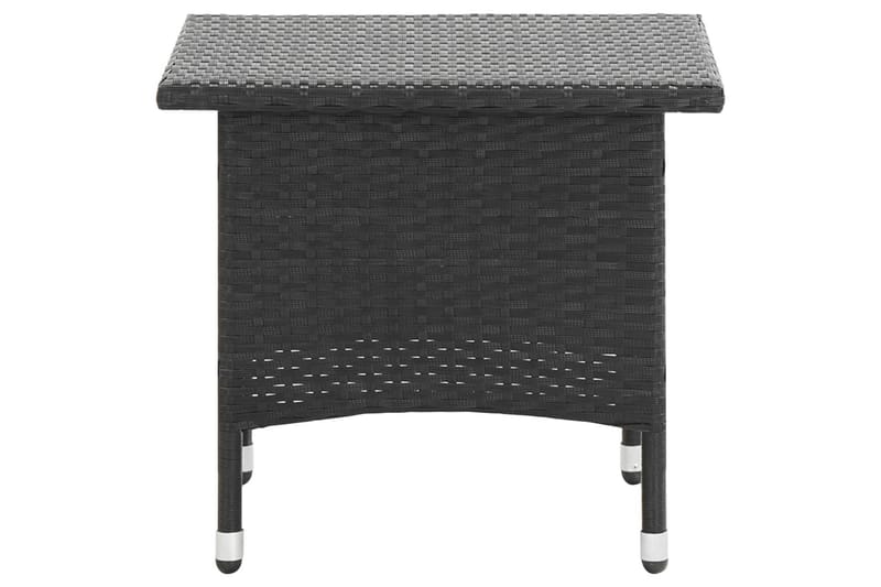 Trädgårdsbord svart 50x50x47 cm konstrotting - Svart - Cafebord - Balkongbord